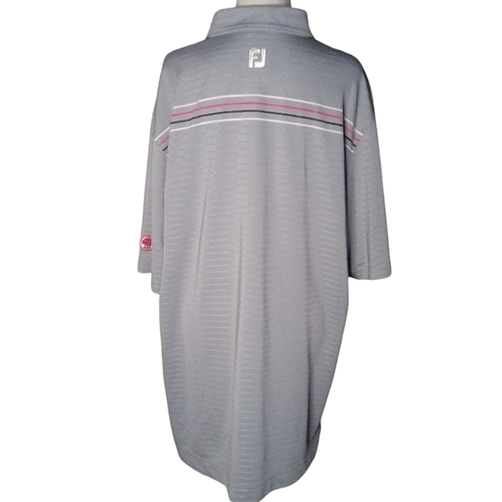 Foot Joy Performance Golf Polo Short Sleeve Gray Striped UPF Size XL - Picture 4 of 8